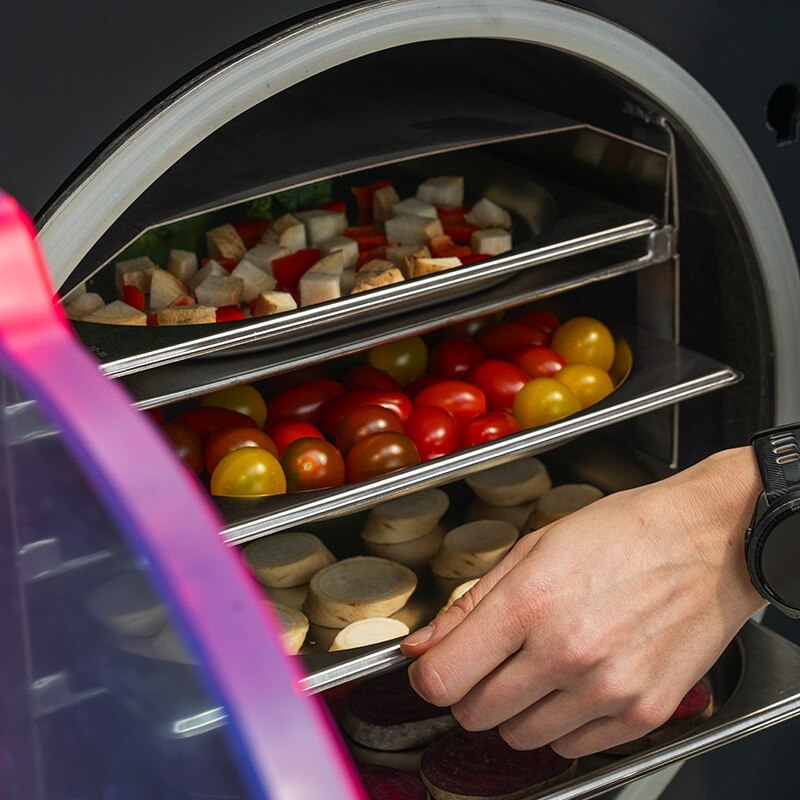 Family enjoying preserved food