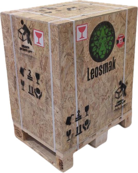 Embalaje y entrega del liofilizador Leosmak en caja de madera