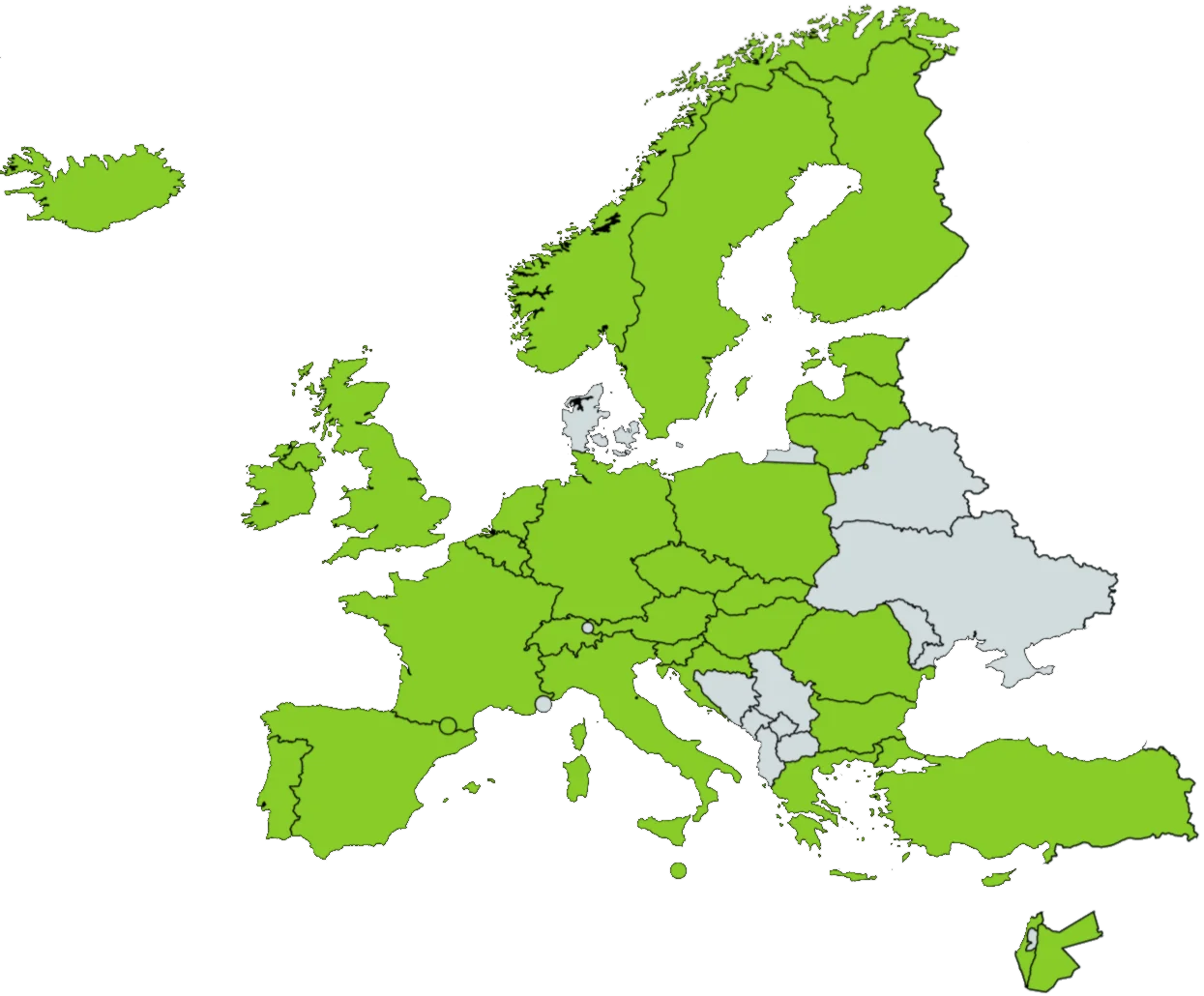 Mapa świata przedstawiająca globalną dystrybucję Leosmak i lokalizacje klientów
