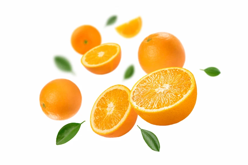 Frystorkade skivor av citrusfrukter